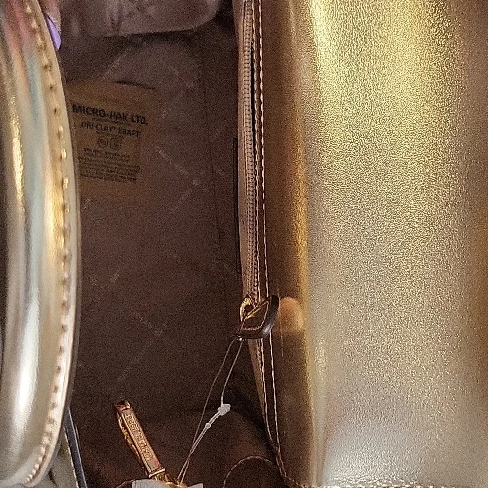 NWT MICHAEL KORS PALE GOLD CARMEN SATCHEL - Picture 7 of 14